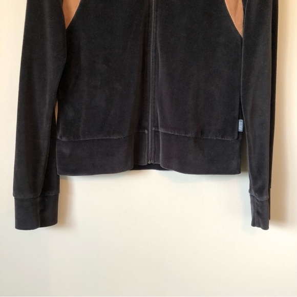 Women's Black and Brown Velour Jacket - Picture 3 of 10